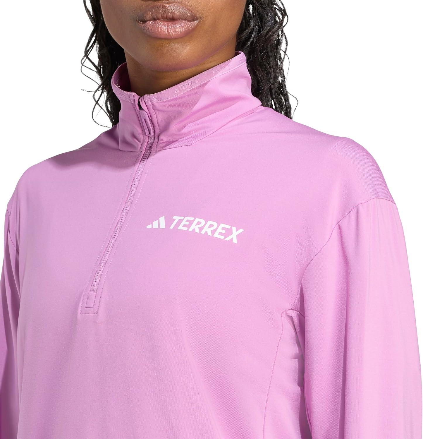 image:imageadidas womens Terrex Multi Climawarm Halfzip Tech Fleece Hiking SweatshirtPreloved Purple