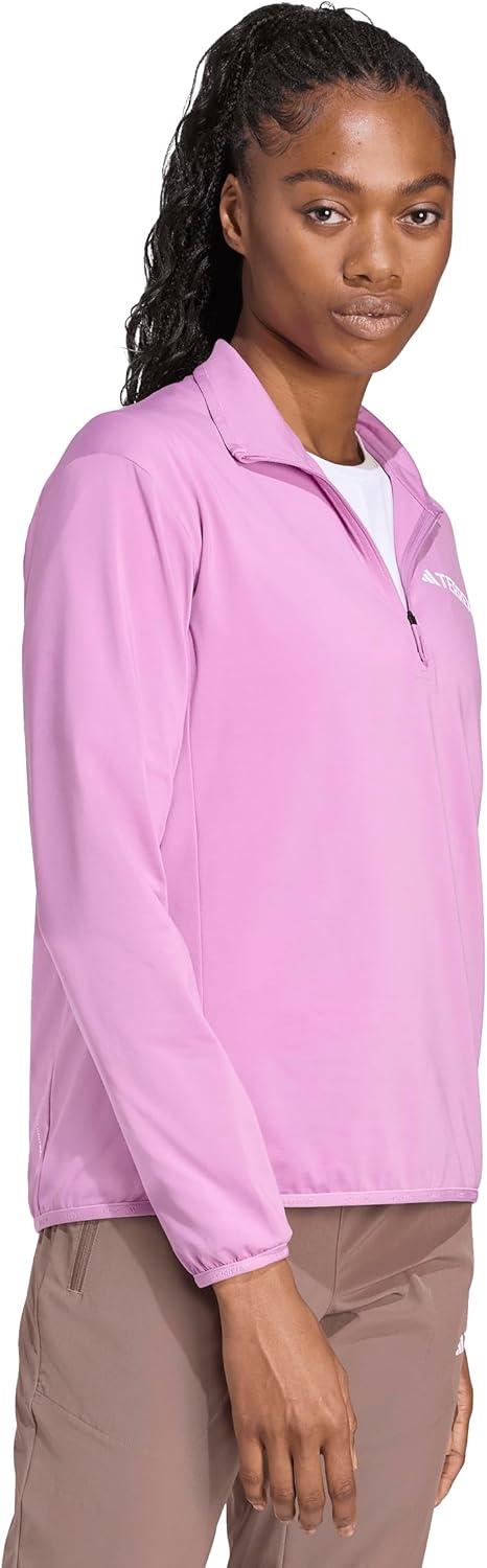 image:imageadidas womens Terrex Multi Climawarm Halfzip Tech Fleece Hiking SweatshirtPreloved Purple