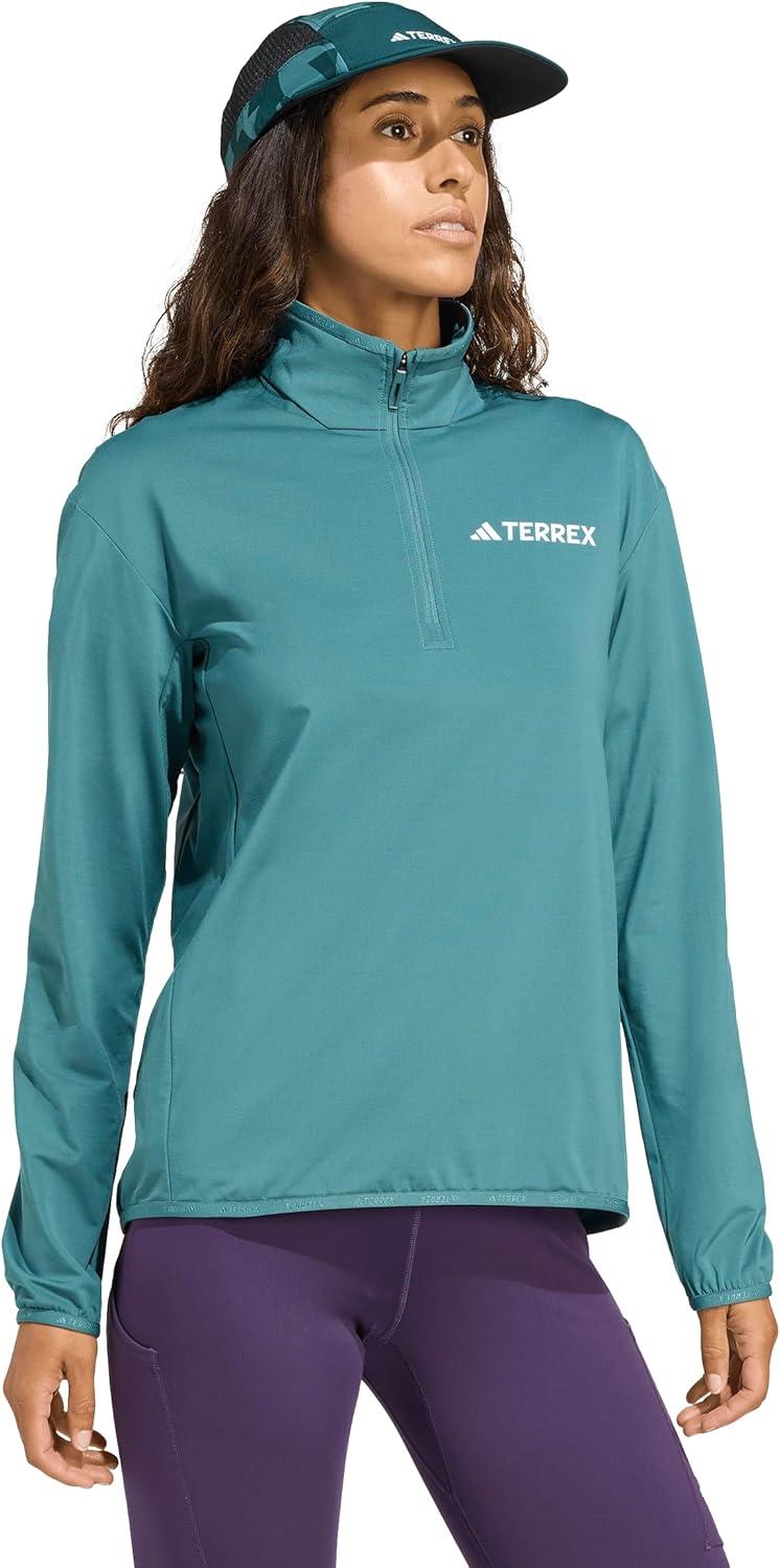 image:imageadidas womens Terrex Multi Climawarm Halfzip Tech Fleece Hiking SweatshirtPreloved Teal