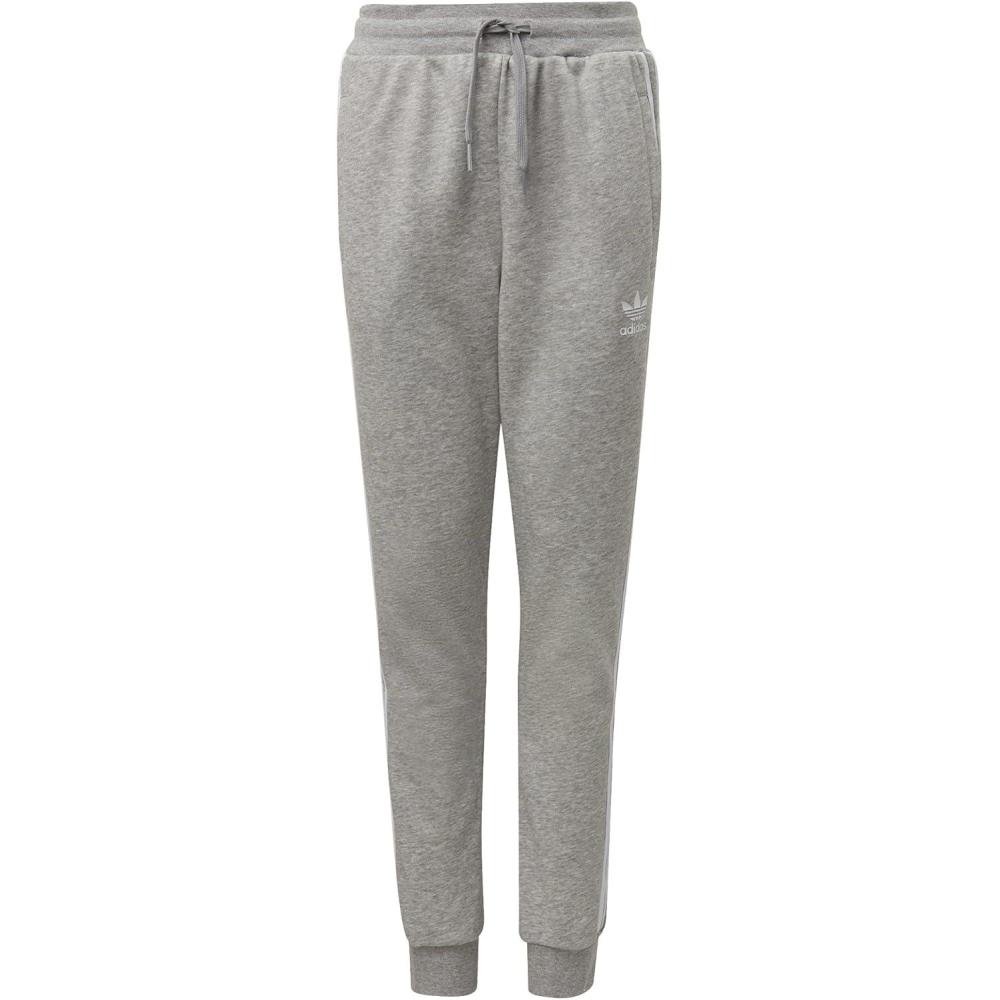 image:imageAdidas Originals UnisexChild 3Stripes Trefoil PantsMedium Grey HeatherWhite