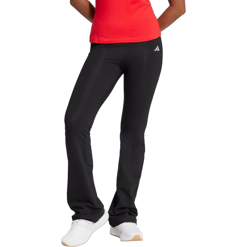 image:imageAdidas Womens Essentials Small Logo Flared LeggingsBlackWhite