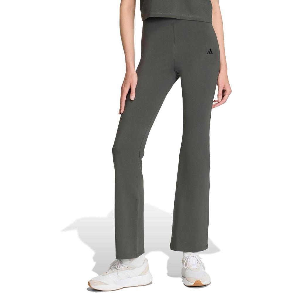 image:imageAdidas Womens Essentials Small Logo Flared LeggingsGreyBlack