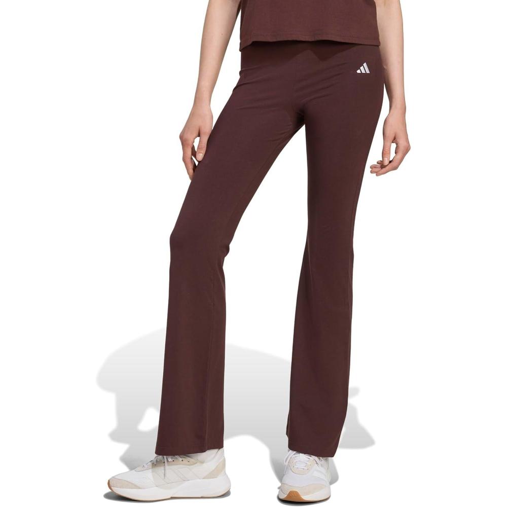 image:imageAdidas Womens Essentials Small Logo Flared LeggingsShadow BrownWhite