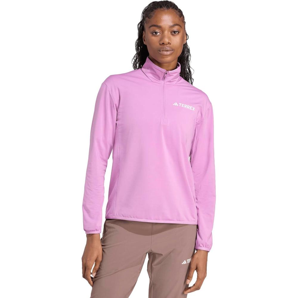 image:imageadidas womens Terrex Multi Climawarm Halfzip Tech Fleece Hiking SweatshirtPreloved Purple