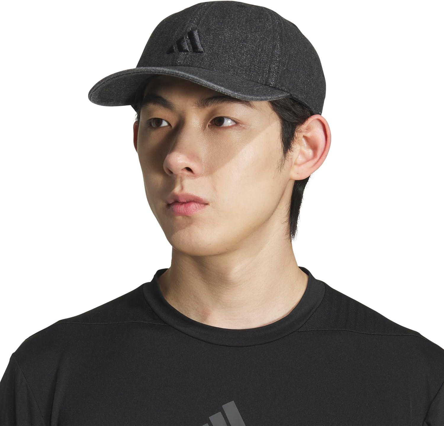image:imageAdidas Mens Baseball Cap Ultimate Adjustable Strapback Hat Relaxed Fit CottonBlack DenimBlack