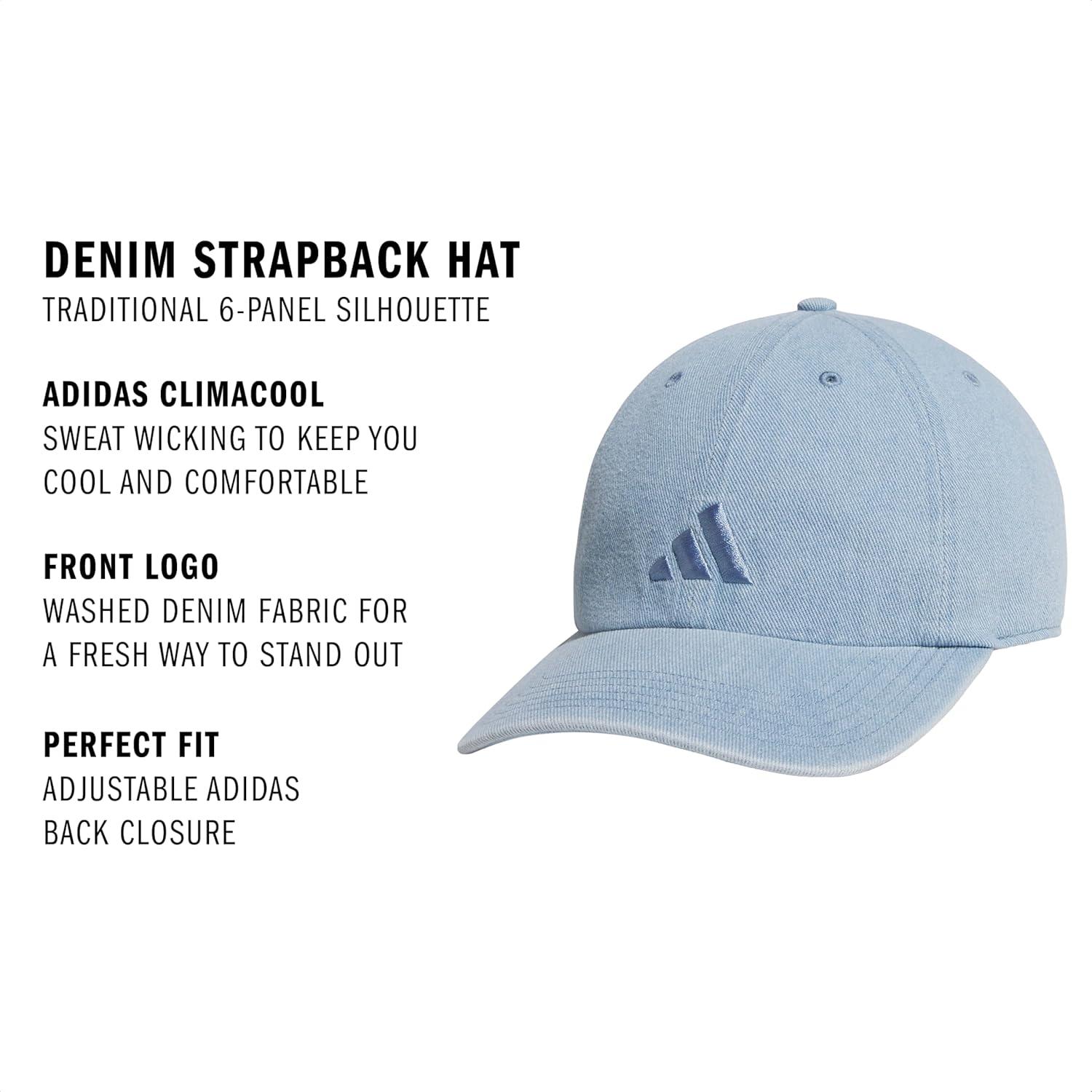 image:imageAdidas Mens Baseball Cap Ultimate Adjustable Strapback Hat Relaxed Fit CottonLight Blue Denim
