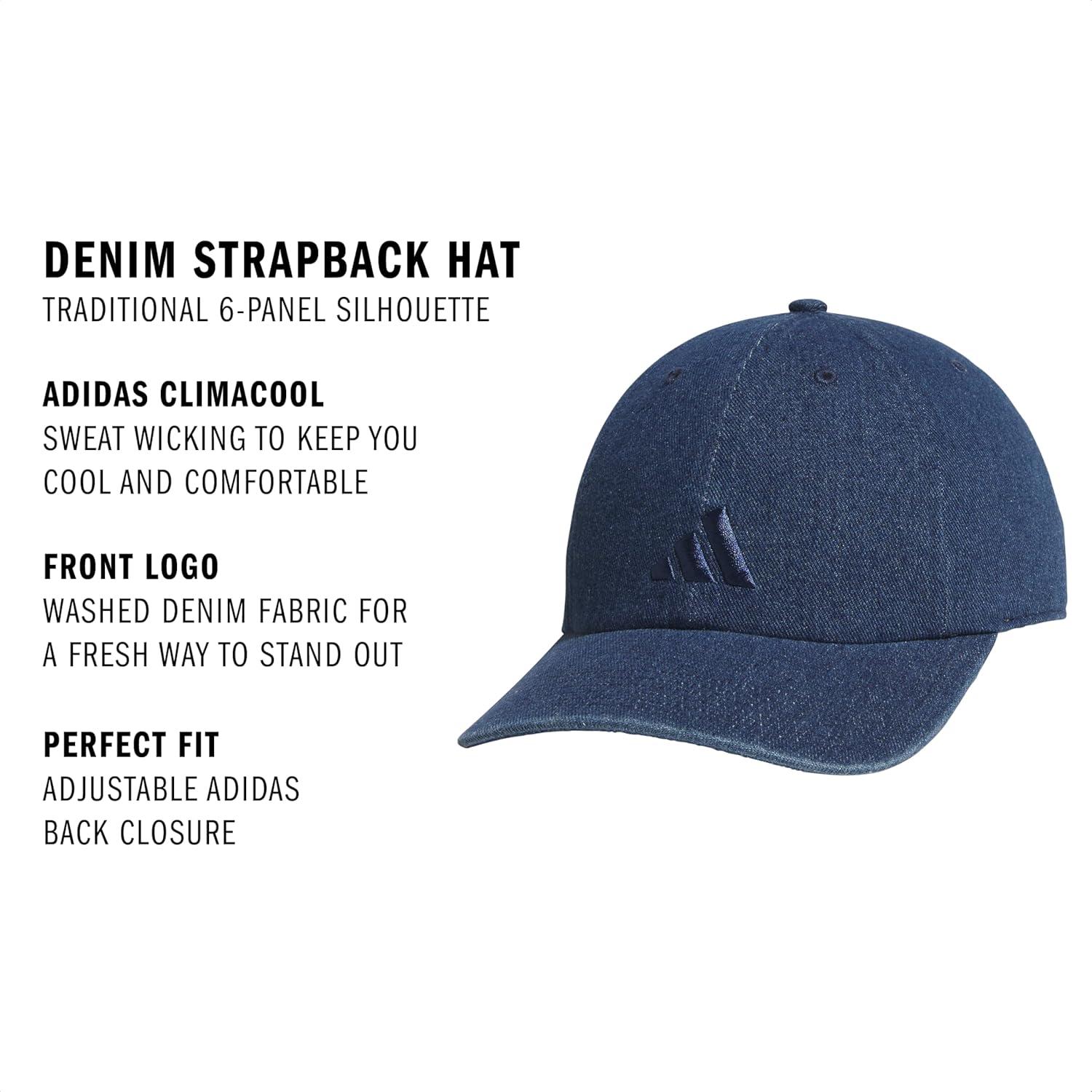 image:imageAdidas Mens Baseball Cap Ultimate Adjustable Strapback Hat Relaxed Fit CottonMedium Blue Denim