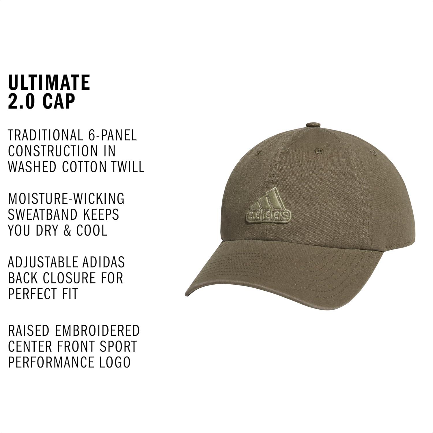 image:imageAdidas Mens Baseball Cap Ultimate Adjustable Strapback Hat Relaxed Fit CottonOlive Strata GreenTent Green