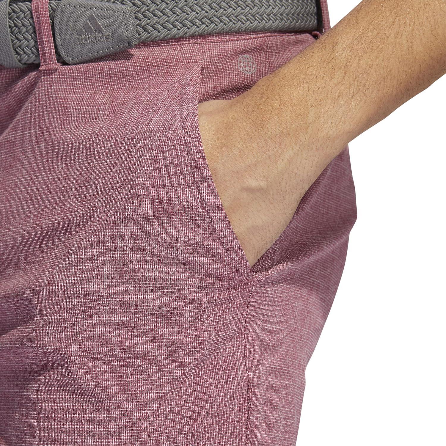 image:imageAdidas Mens Crosshatch Golf ShortsLegacy BurgundyWhite