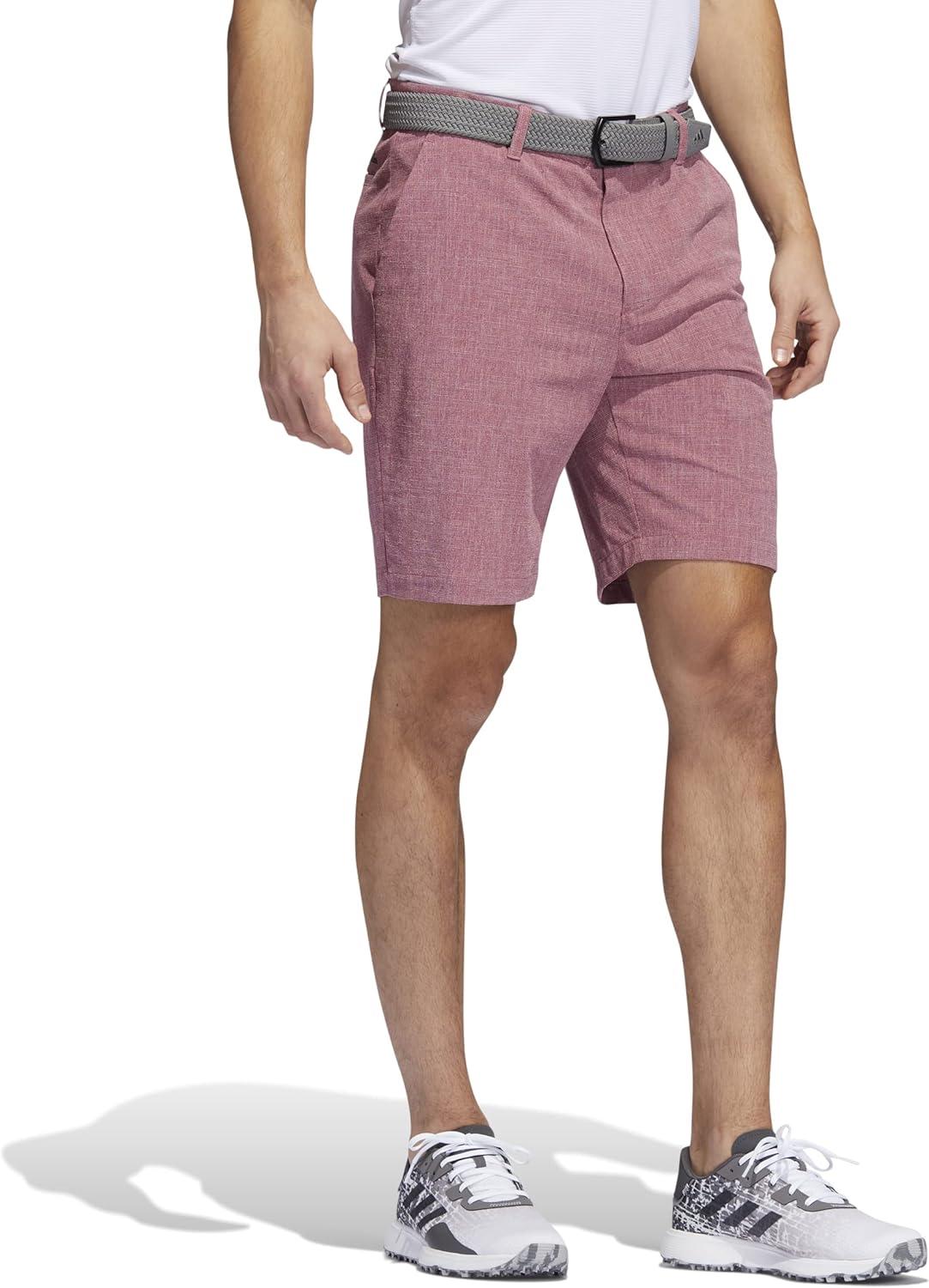image:imageAdidas Mens Crosshatch Golf ShortsLegacy BurgundyWhite