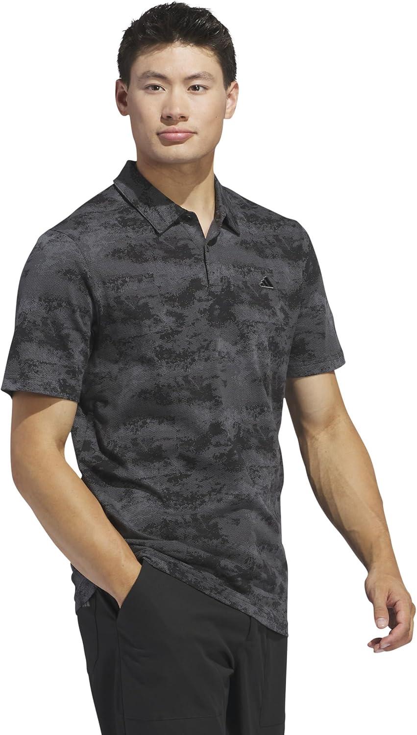 image:imageAdidas Mens Goto Printed Mesh Polo ShirtBlack