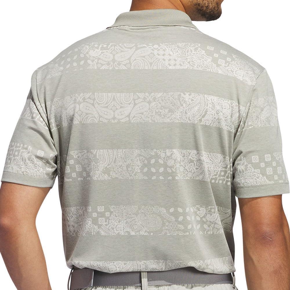image:imageAdidas Mens Goto Printed Mesh Polo ShirtSilver Pebble Melange