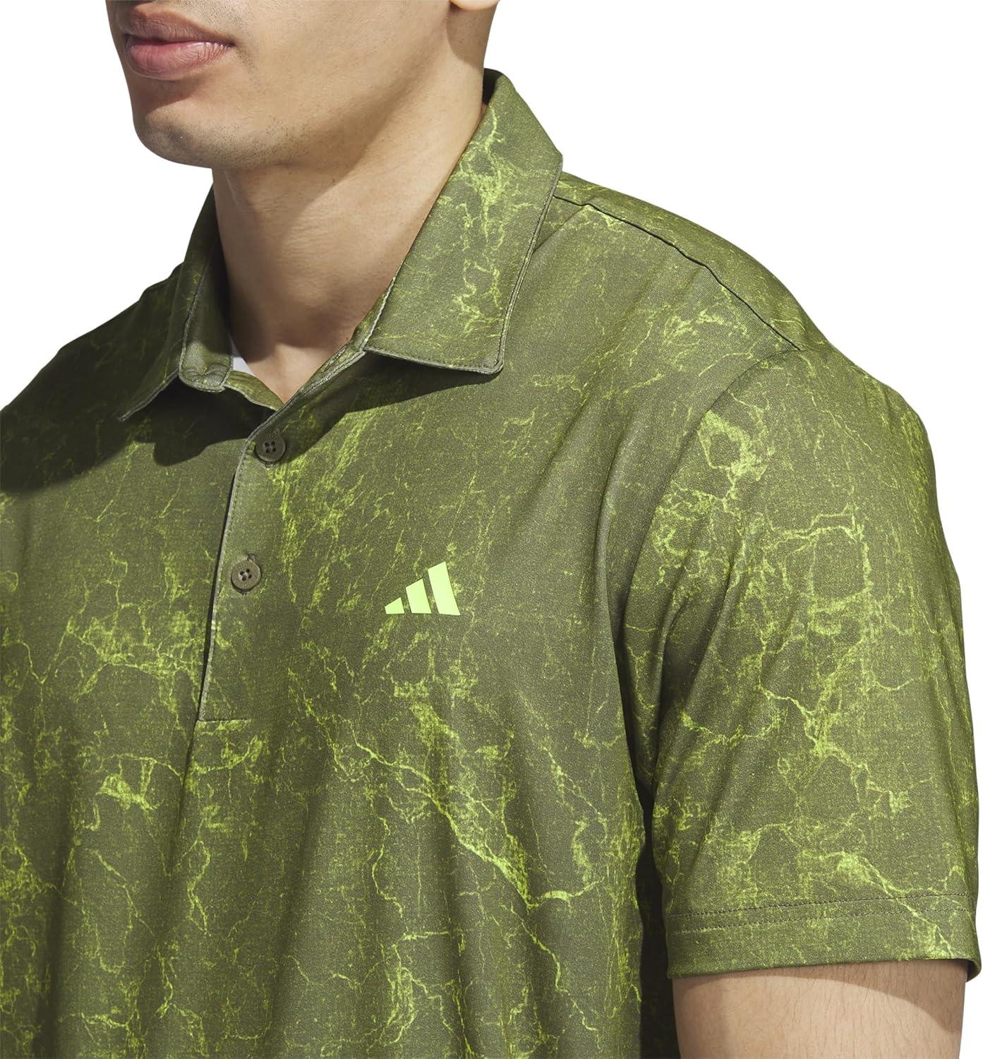 image:imageAdidas Mens Ultimate365 Printed Golf Polo ShirtOlive Strata