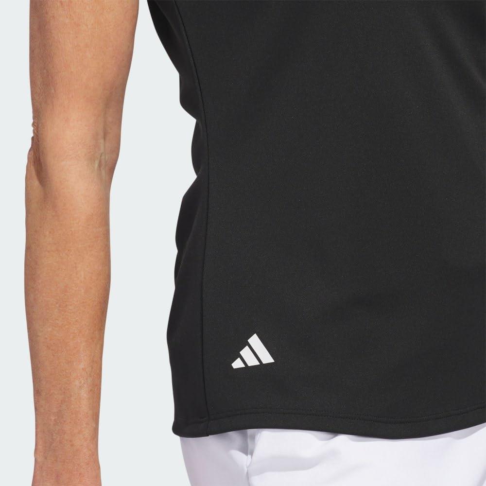 image:imageadidas Womens Solid Performance Short Sleeve Polo Shirt Womens Golf ShirtBlack