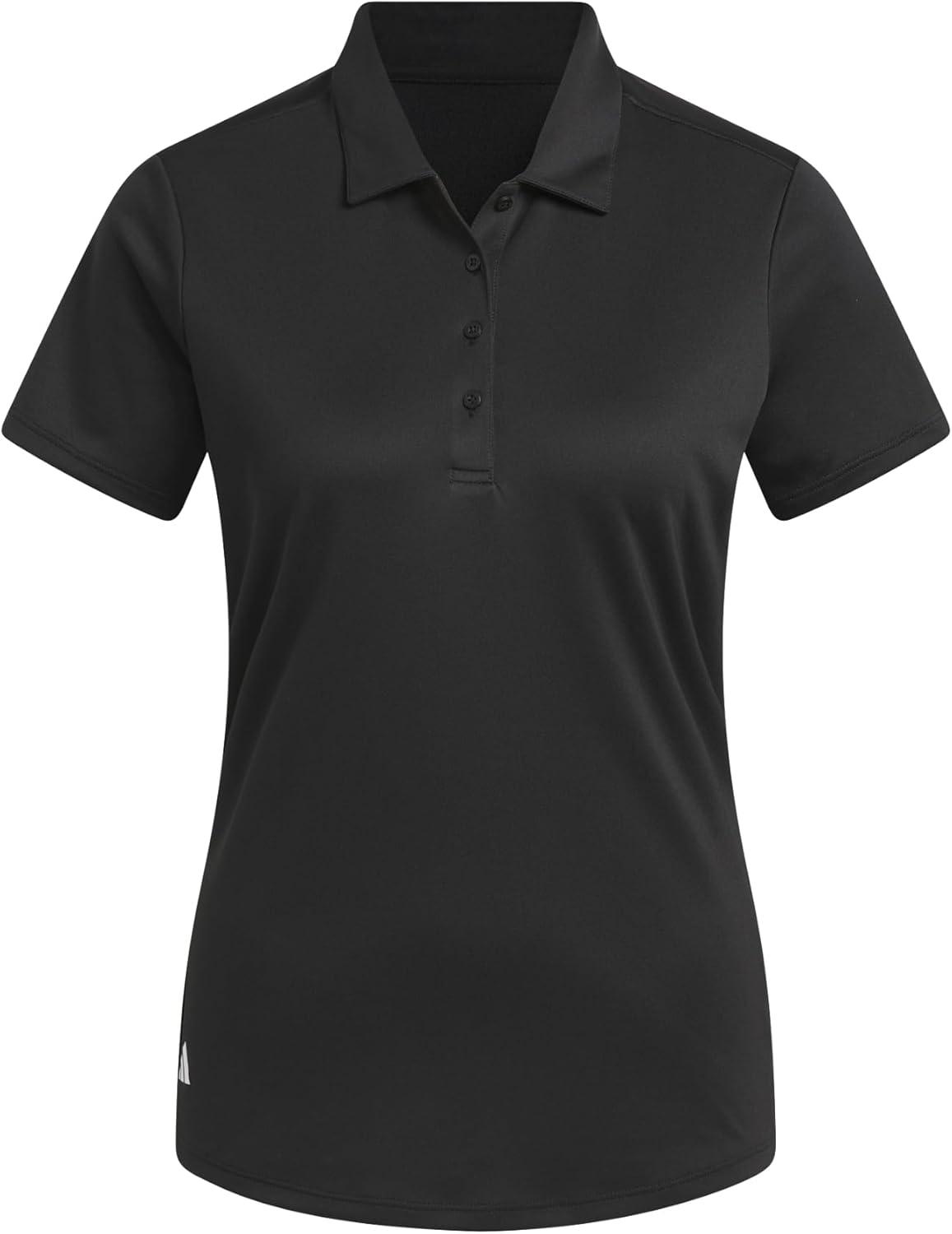 image:imageadidas Womens Solid Performance Short Sleeve Polo Shirt Womens Golf ShirtBlack