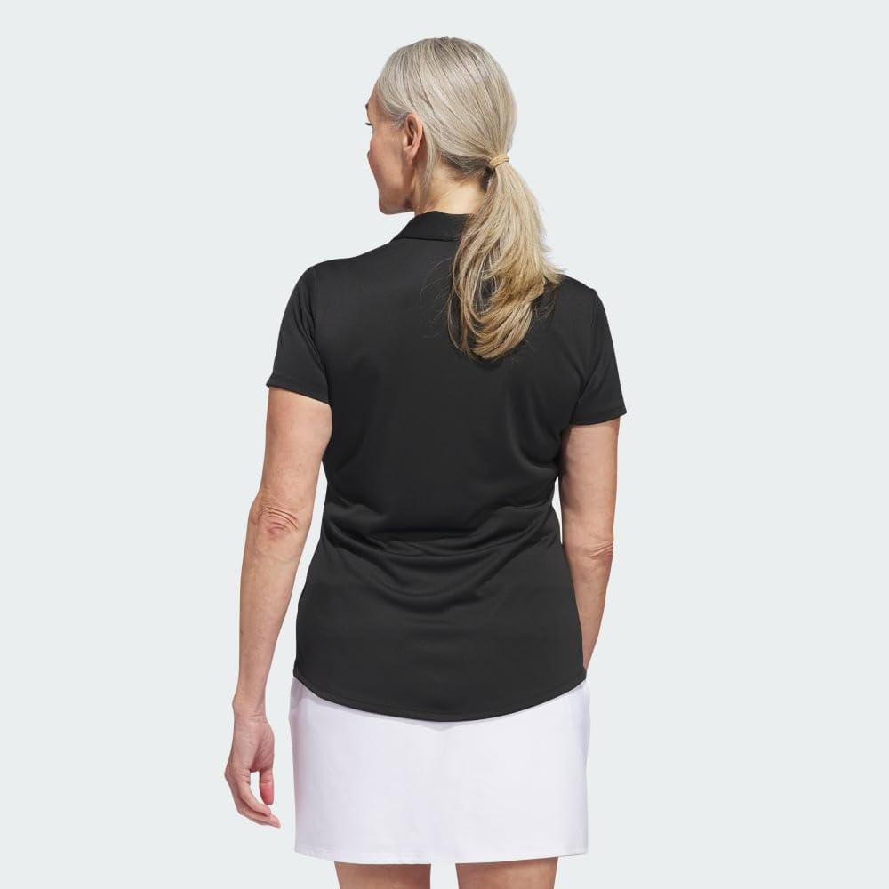 image:imageadidas Womens Solid Performance Short Sleeve Polo Shirt Womens Golf ShirtBlack