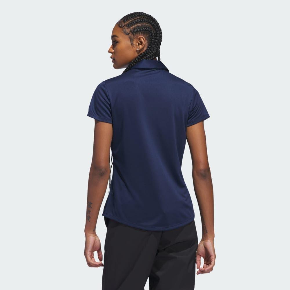 image:imageadidas Womens Solid Performance Short Sleeve Polo Shirt Womens Golf ShirtCollegiate Navy