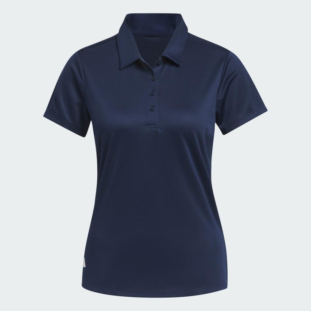 image:imageadidas Womens Solid Performance Short Sleeve Polo Shirt Womens Golf ShirtCollegiate Navy