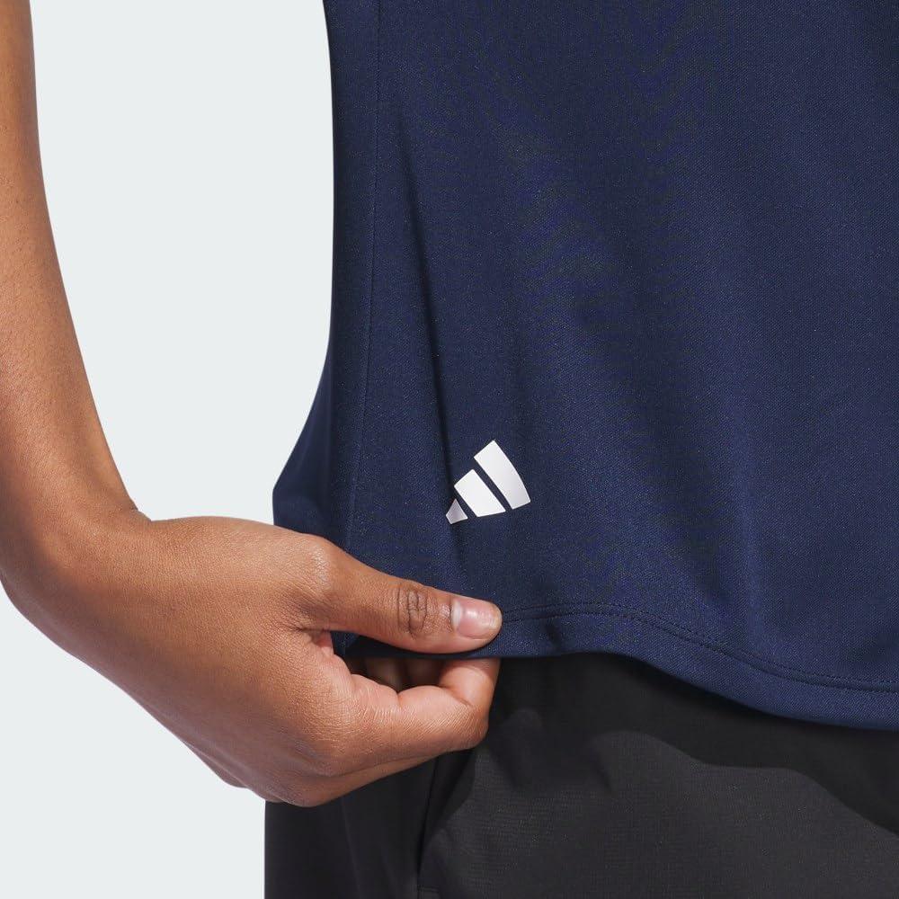 image:imageadidas Womens Solid Performance Short Sleeve Polo Shirt Womens Golf ShirtCollegiate Navy