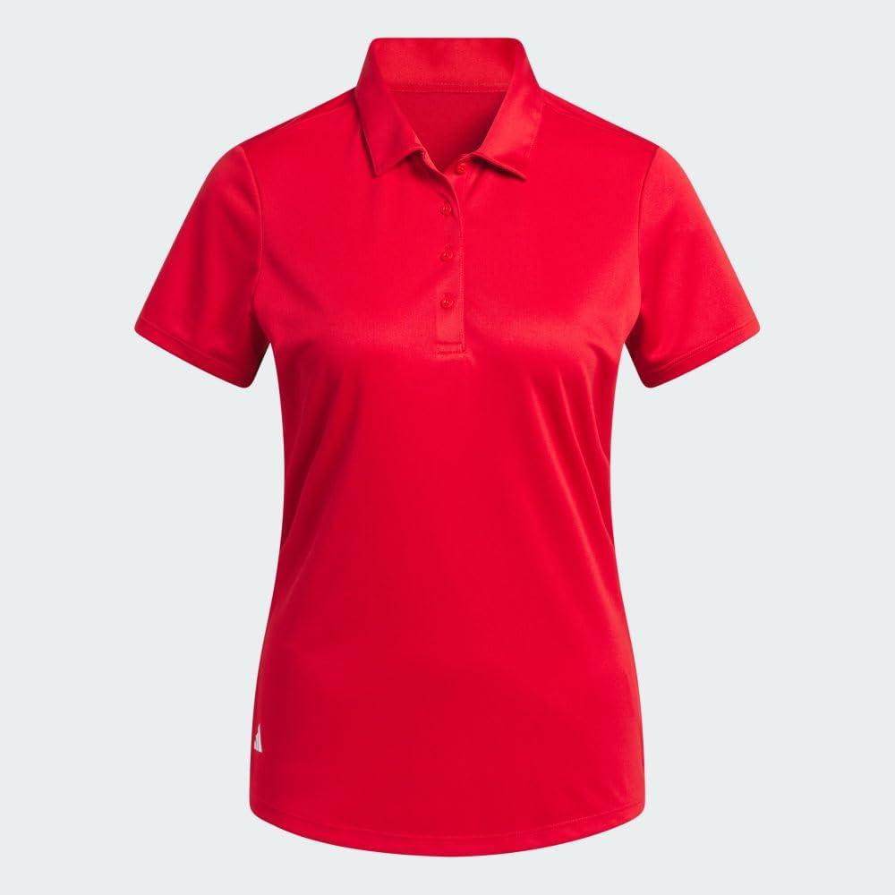 image:imageadidas Womens Solid Performance Short Sleeve Polo Shirt Womens Golf ShirtCollegiate Red