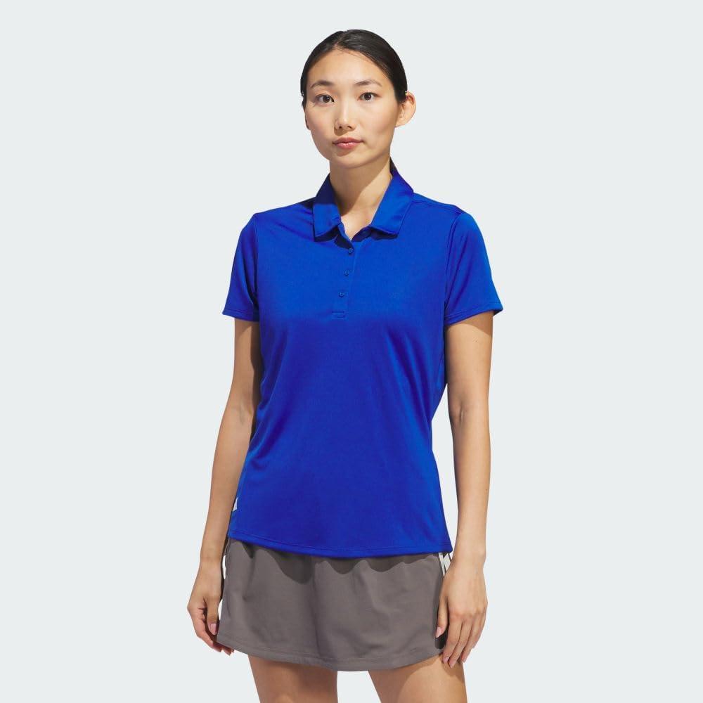 image:imageadidas Womens Solid Performance Short Sleeve Polo Shirt Womens Golf ShirtCollegiate Royal
