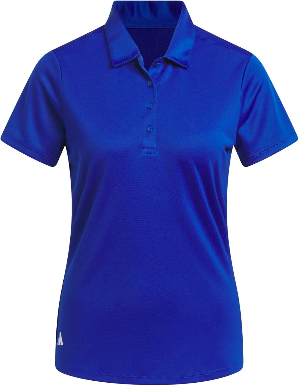 image:imageadidas Womens Solid Performance Short Sleeve Polo Shirt Womens Golf ShirtCollegiate Royal