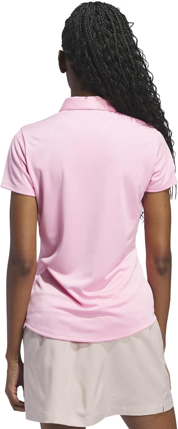 image:imageadidas Womens Solid Performance Short Sleeve Polo Shirt Womens Golf ShirtLight Pink