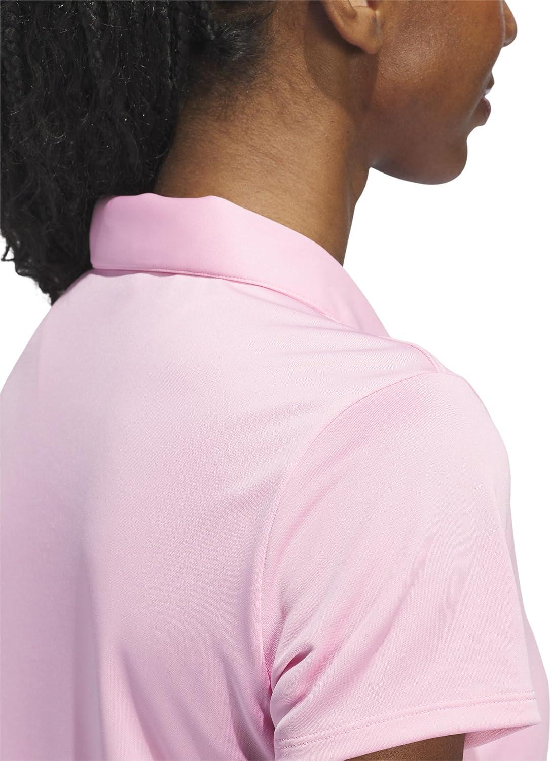 image:imageadidas Womens Solid Performance Short Sleeve Polo Shirt Womens Golf ShirtLight Pink