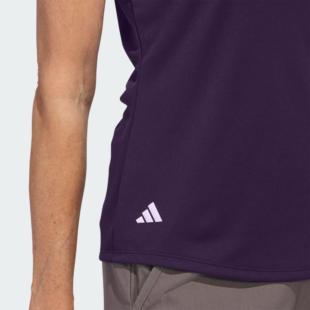 image:imageadidas Womens Solid Performance Short Sleeve Polo Shirt Womens Golf ShirtPurple