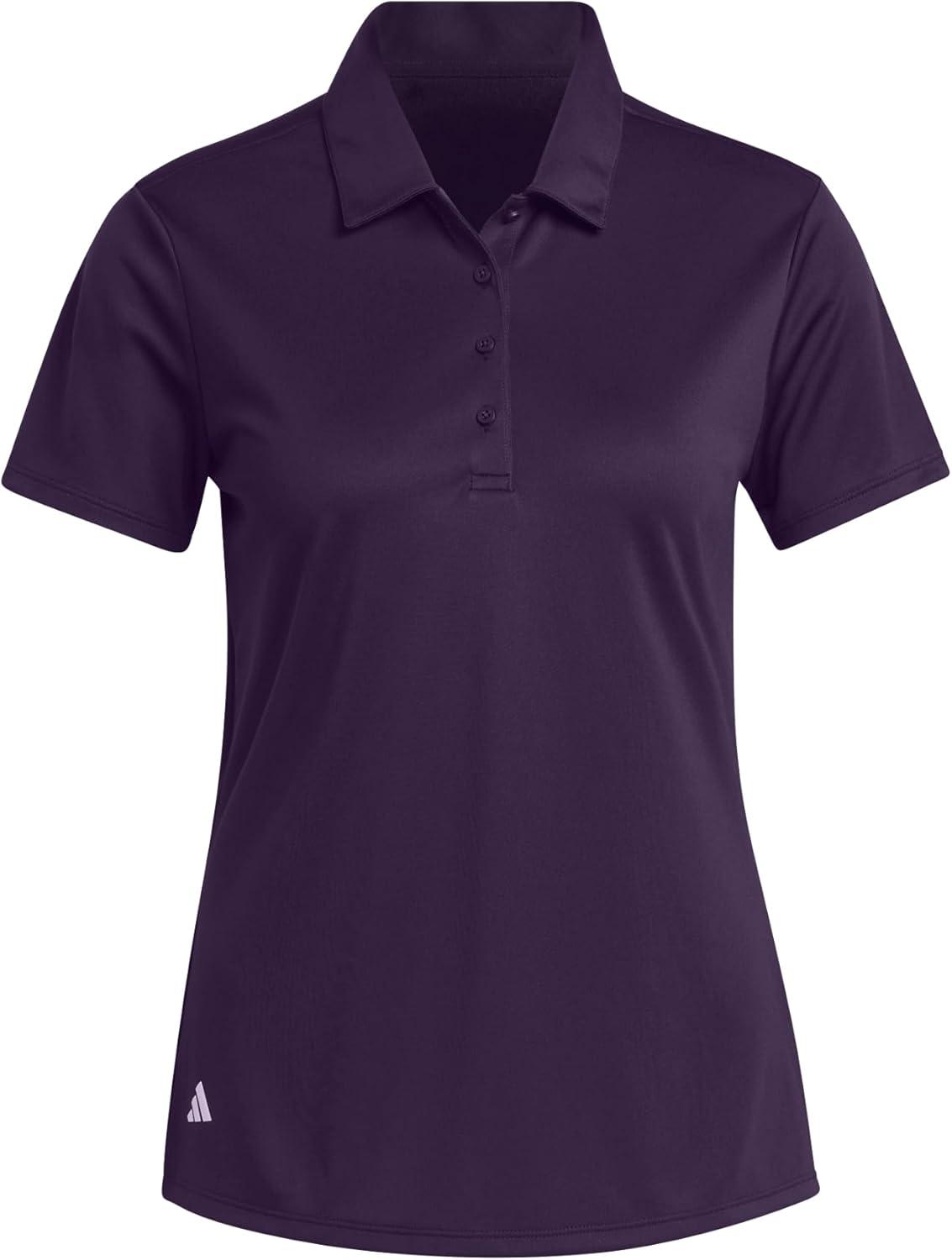 image:imageadidas Womens Solid Performance Short Sleeve Polo Shirt Womens Golf ShirtPurple