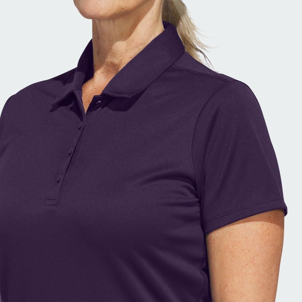 image:imageadidas Womens Solid Performance Short Sleeve Polo Shirt Womens Golf ShirtPurple