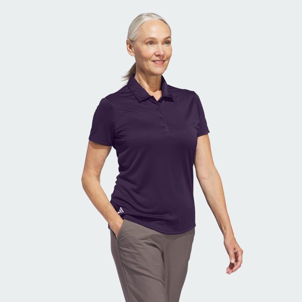 image:imageadidas Womens Solid Performance Short Sleeve Polo Shirt Womens Golf ShirtPurple