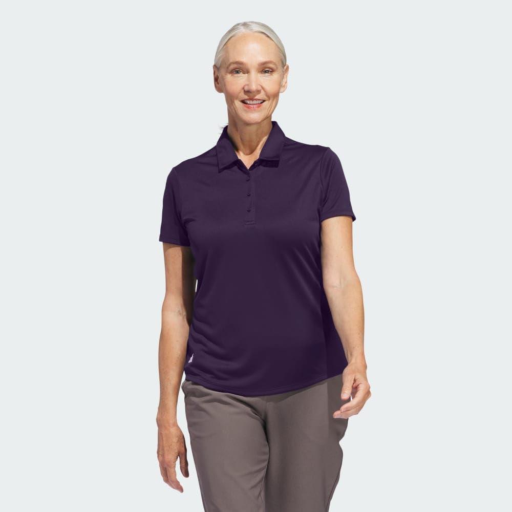 image:imageadidas Womens Solid Performance Short Sleeve Polo Shirt Womens Golf ShirtPurple