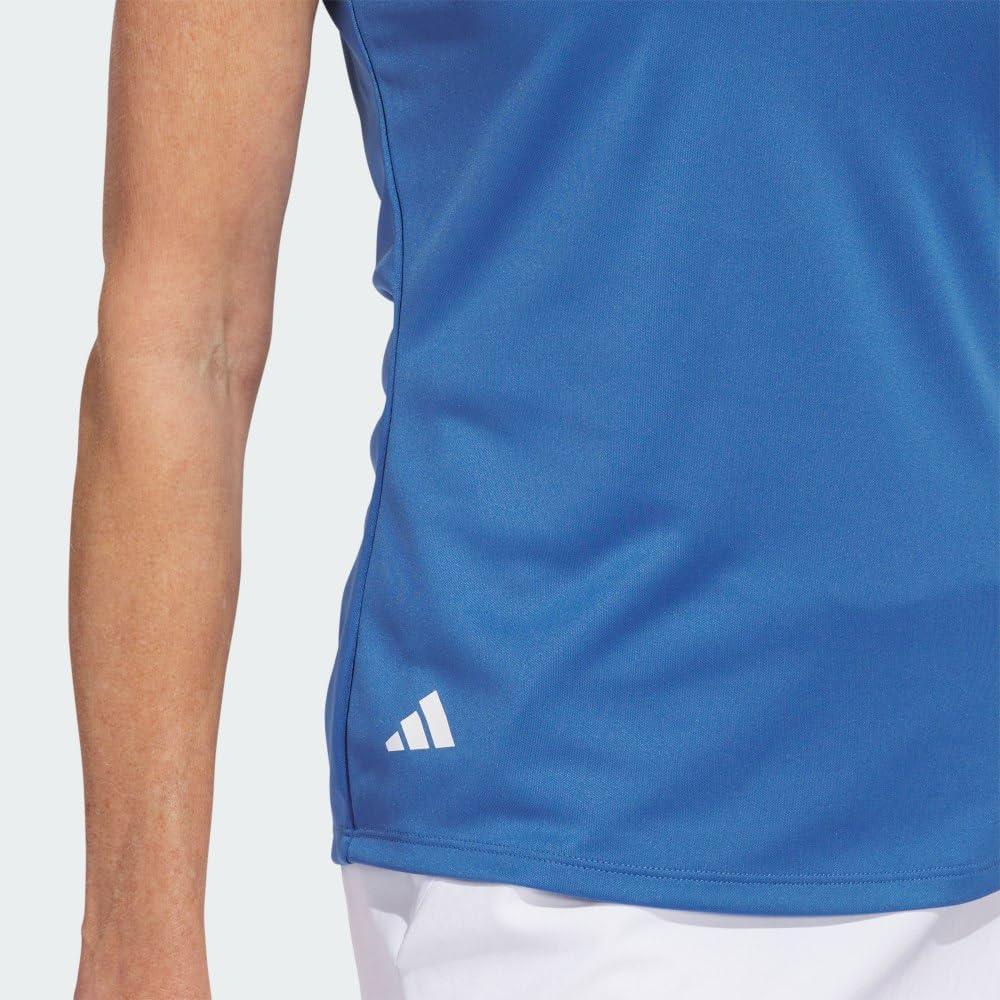 image:imageadidas Womens Solid Performance Short Sleeve Polo Shirt Womens Golf ShirtTrace Royal