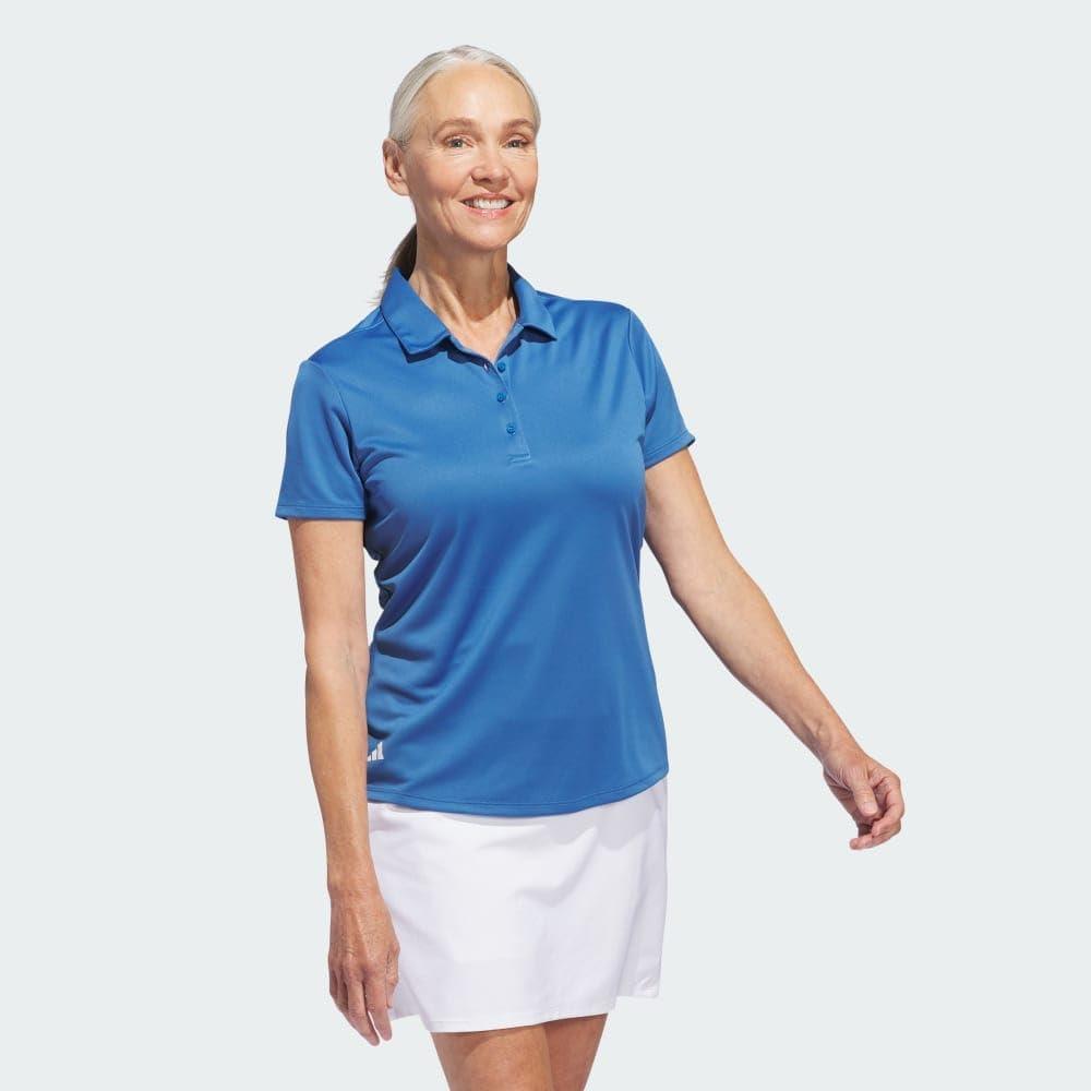 image:imageadidas Womens Solid Performance Short Sleeve Polo Shirt Womens Golf ShirtTrace Royal