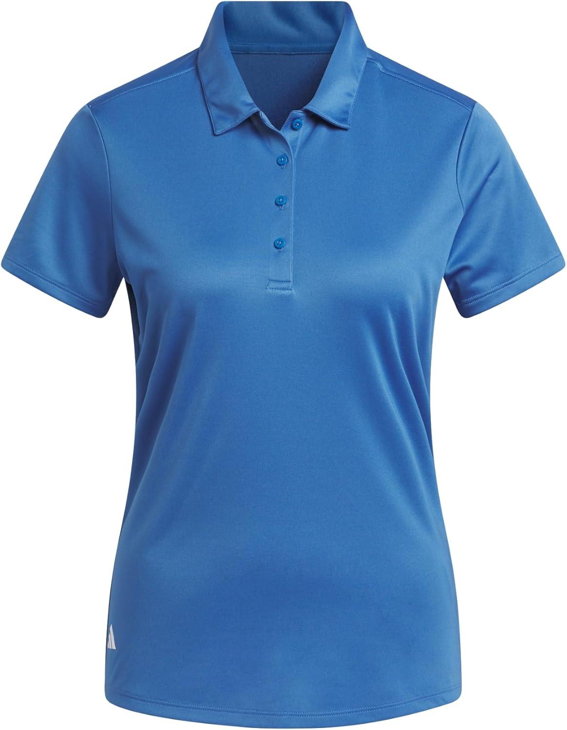 image:imageadidas Womens Solid Performance Short Sleeve Polo Shirt Womens Golf ShirtTrace Royal