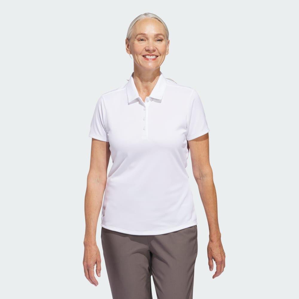 image:imageadidas Womens Solid Performance Short Sleeve Polo Shirt Womens Golf ShirtWhite