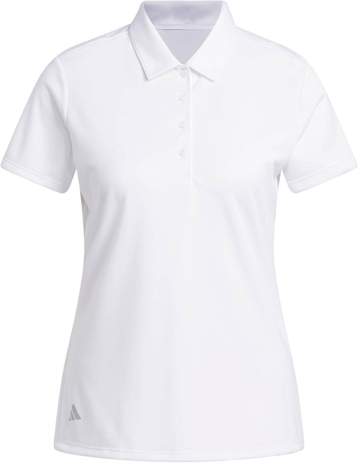 image:imageadidas Womens Solid Performance Short Sleeve Polo Shirt Womens Golf ShirtWhite
