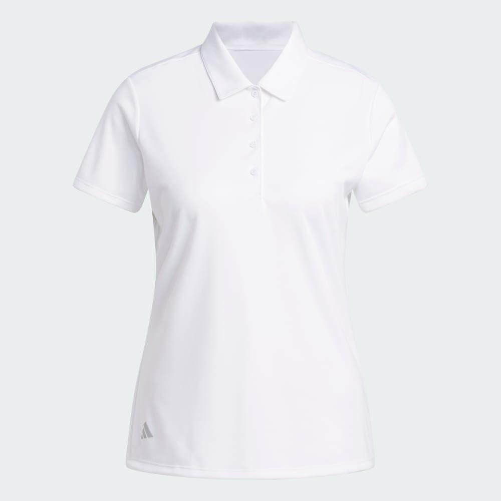 image:imageadidas Womens Solid Performance Short Sleeve Polo Shirt Womens Golf ShirtWhite