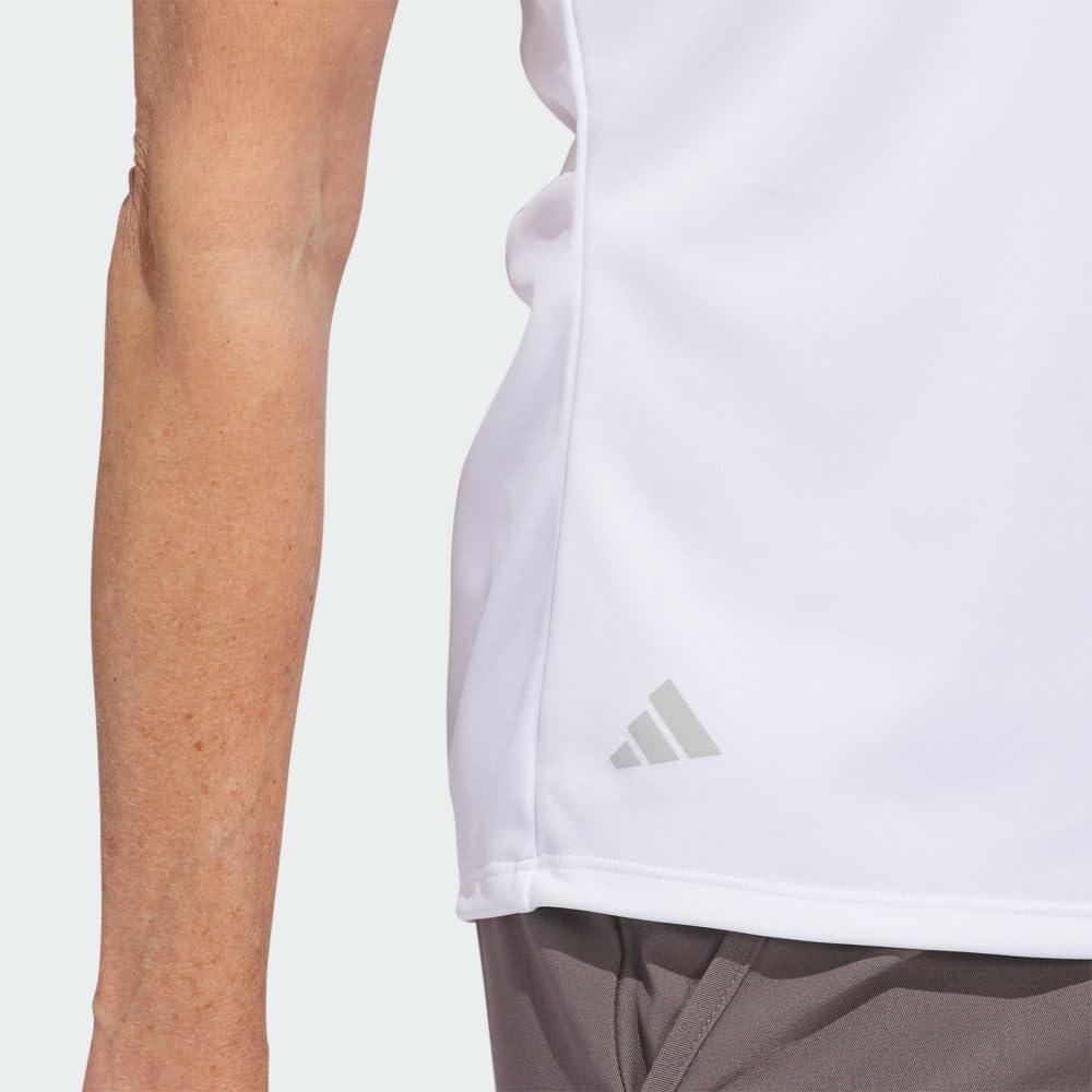 image:imageadidas Womens Solid Performance Short Sleeve Polo Shirt Womens Golf ShirtWhite