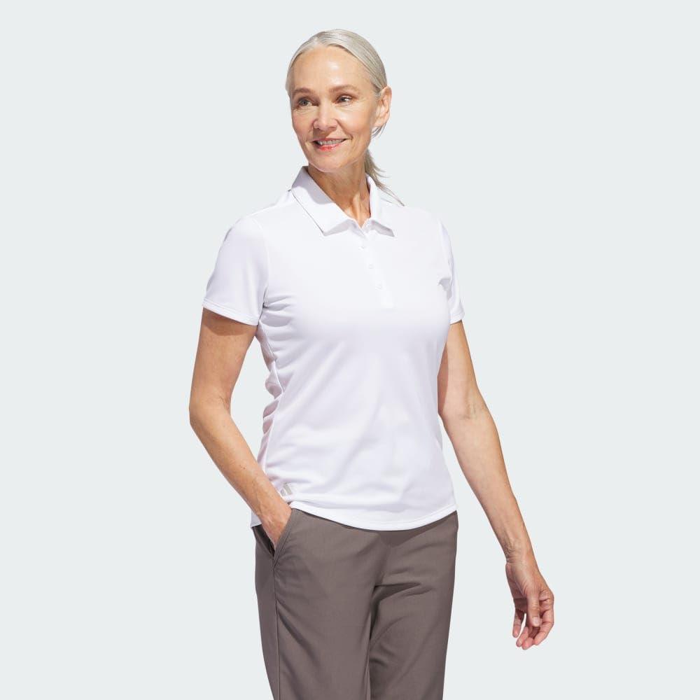 image:imageadidas Womens Solid Performance Short Sleeve Polo Shirt Womens Golf ShirtWhite