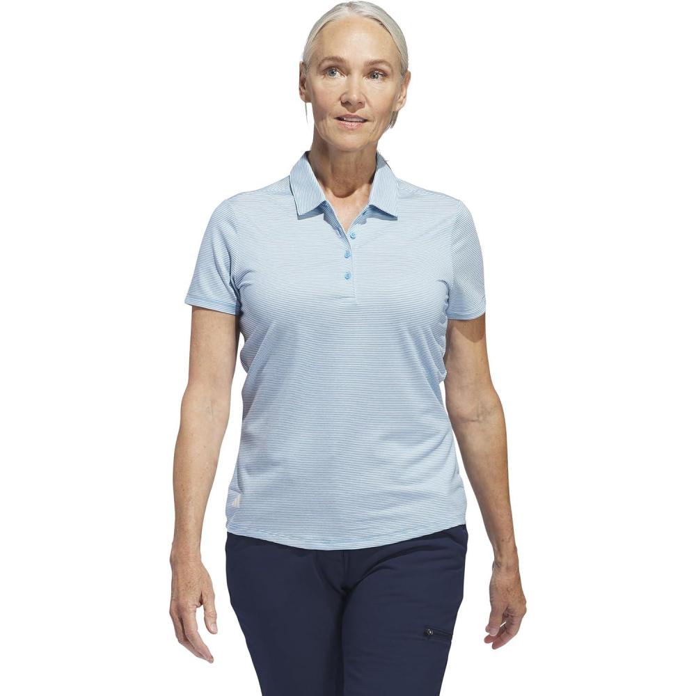 image:imageAdidas Womens Ottoman Short Sleeve Polo ShirtSemi Blue Burst