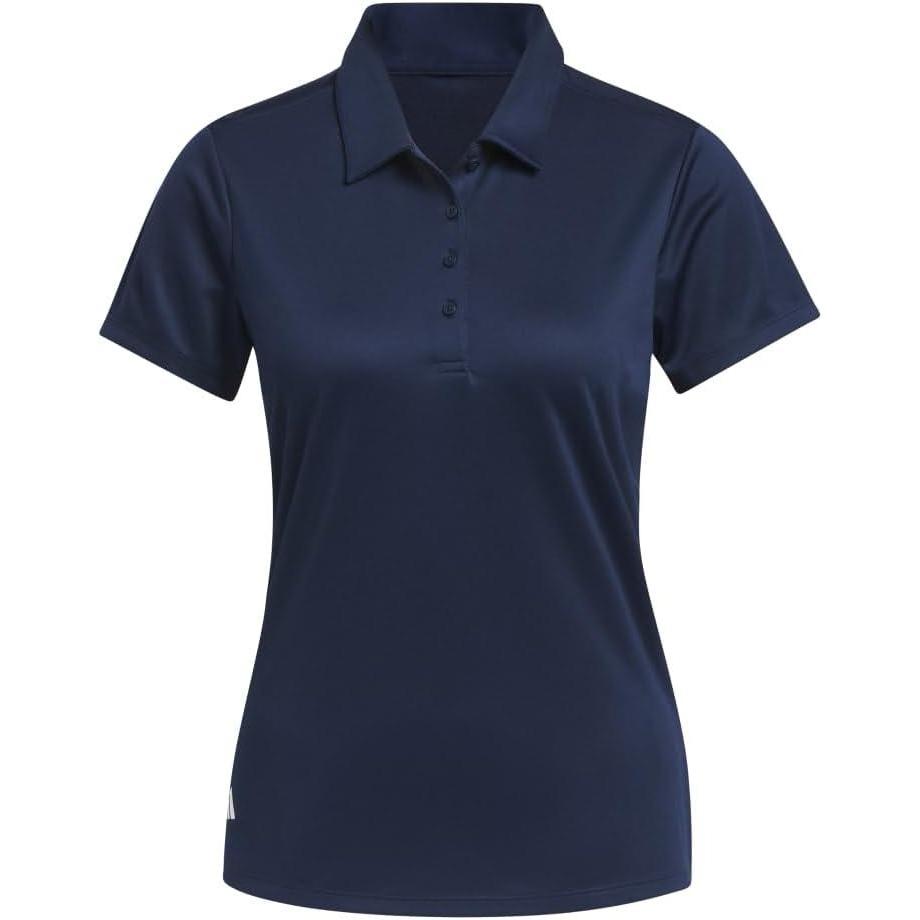 image:imageadidas Womens Solid Performance Short Sleeve Polo Shirt Womens Golf ShirtCollegiate Navy