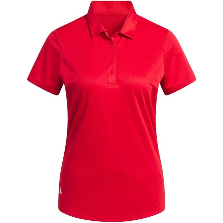 image:imageadidas Womens Solid Performance Short Sleeve Polo Shirt Womens Golf ShirtCollegiate Red