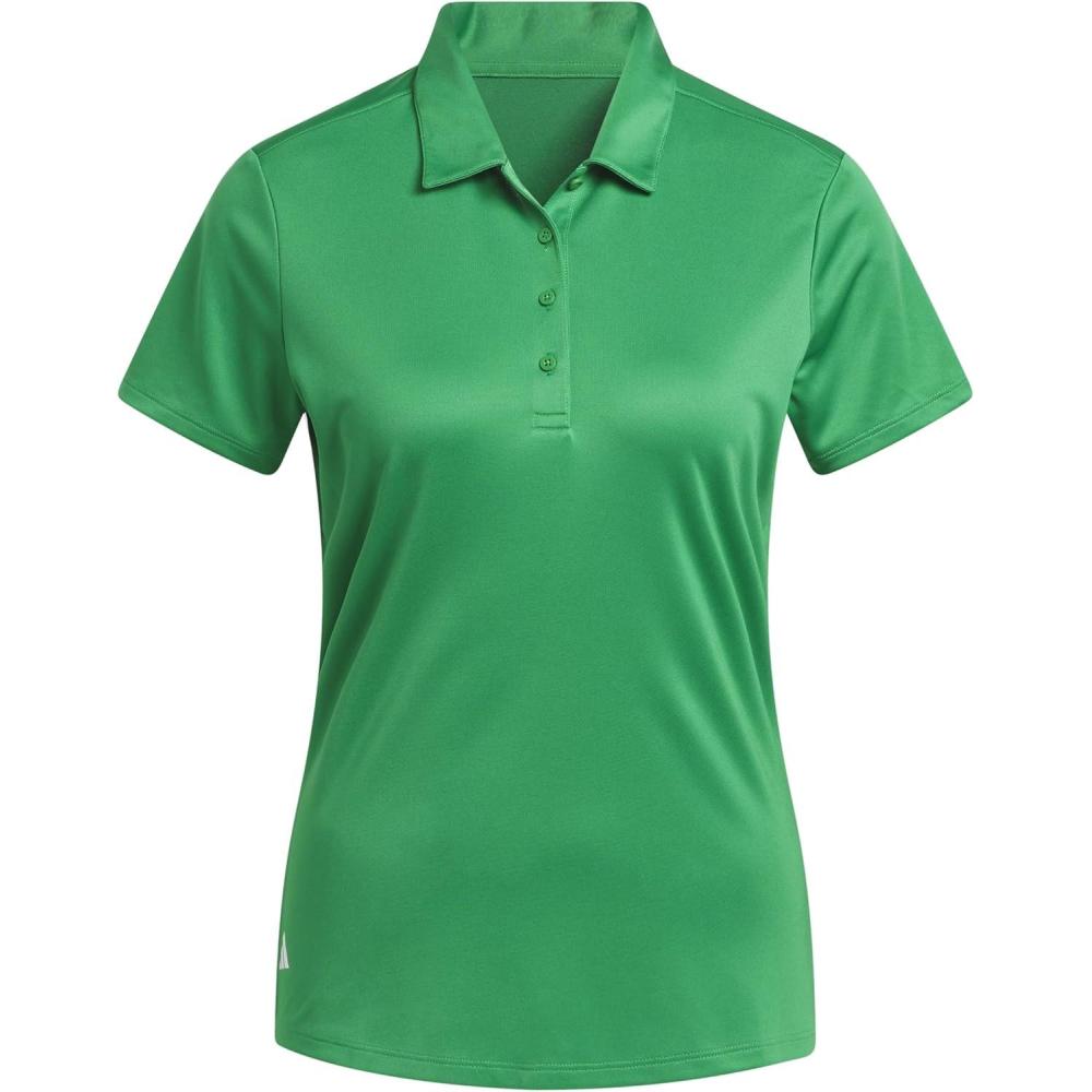 image:imageadidas Womens Solid Performance Short Sleeve Polo Shirt Womens Golf ShirtGreen