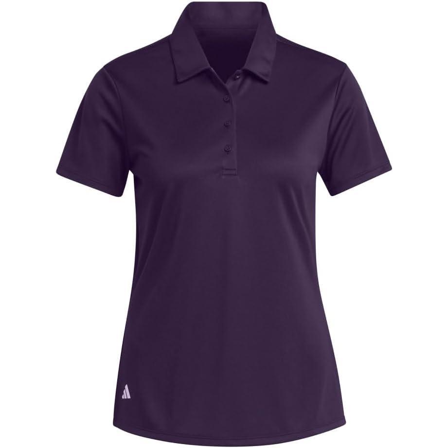 image:imageadidas Womens Solid Performance Short Sleeve Polo Shirt Womens Golf ShirtPurple
