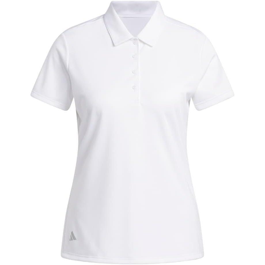 image:imageadidas Womens Solid Performance Short Sleeve Polo Shirt Womens Golf ShirtWhite