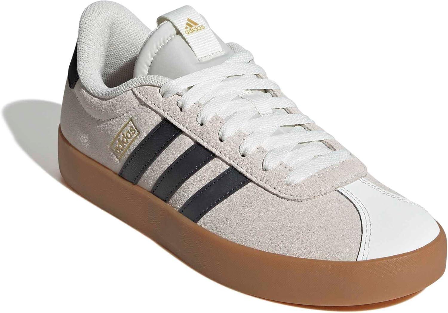 image:imageadidas Womens VL Court 30 SneakerOff White Grey Six Gold Metallic