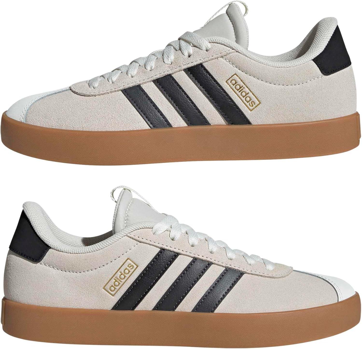 image:imageadidas Womens VL Court 30 SneakerOff White Grey Six Gold Metallic