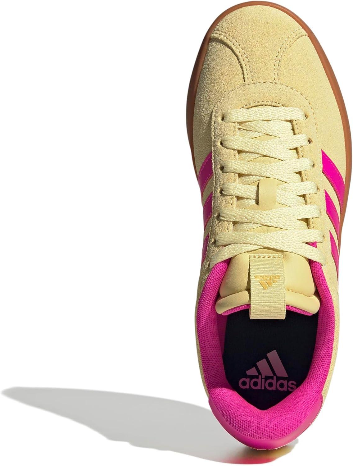 image:imageadidas Womens VL Court 30 SneakerPowder YellowShock PinkGold Metallic